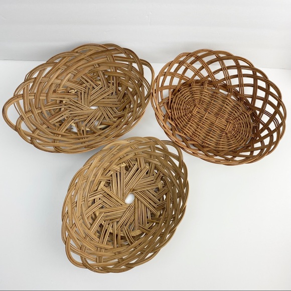 Set of 3 VTG Baskets Boho Basket Wall Home Decor